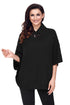 Sexy Black High Neck Waffle Knit Poncho